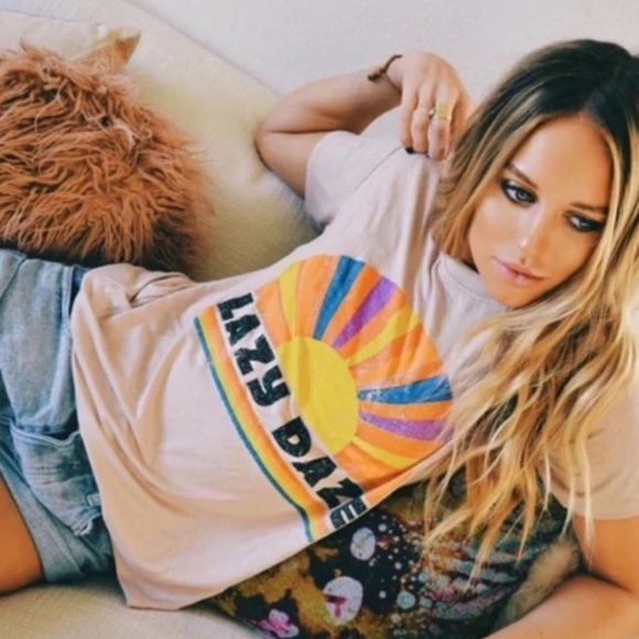 Colorful Boho Festival Hippie Mineral Washed Graphic Tee - Picture 4 of 5